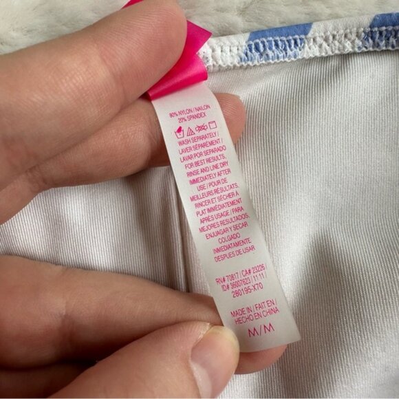 Victoria's Secret | Blue Stripe Ruffle Cheeky Bikini Bottoms | Size Medium - Picture 10 of 13